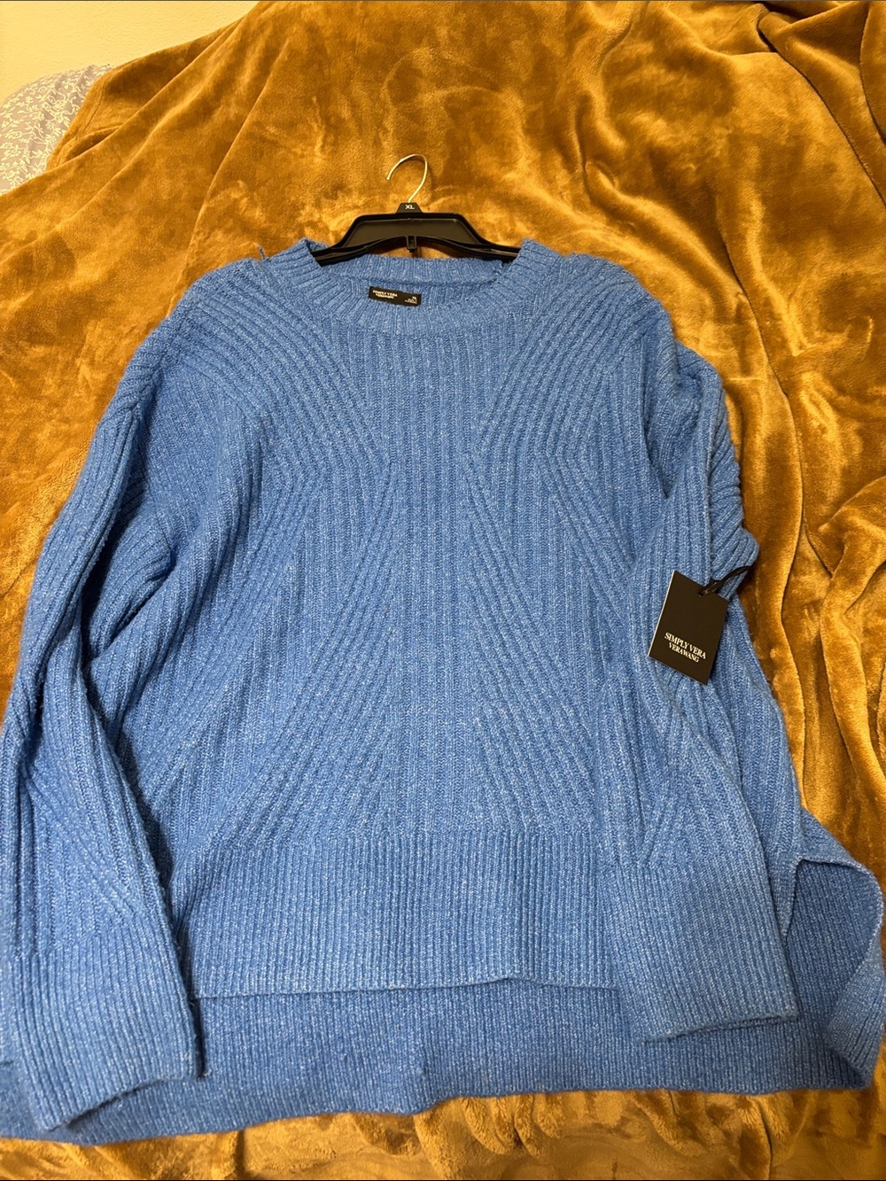 Simply Vera Vera Wang Men's Light Blue Crewneck Sweater